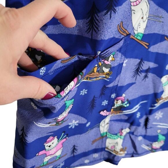 Scrubstar Scrub Top Womens 3X 3XL Blue Stretch Medical Nurse Vet CNA Dental NEW - Picture 3 of 12